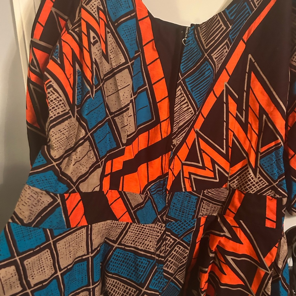 Vibrant Geometric Print Dress